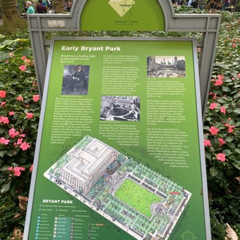 Bryant Park - Sign about the park - Parks Near Me - New York, New York