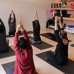 Garden Of Yoga - Rane teaching a gentle yoga class.
