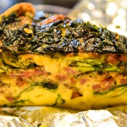 Nosh Creative Catering - Quiche: Ham Brussels, Cauliflower, Swiss Chard & Swiss Cheese