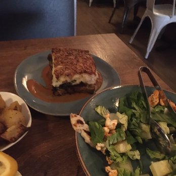 Nammos Estiatorio - Veggie moussaka and Salad - Tapas/Small Plates Near Me - Vancouver, British Columbia Nammos Estiatorio - Veggie moussaka and Salad - Tapas/Small Plates Near Me - Vancouver, British Columbia