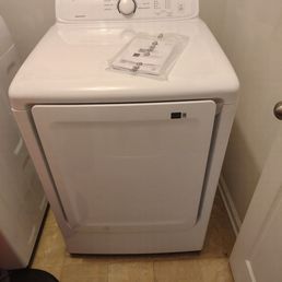 Our brand new dryer which we got under warranty. Grateful for the service men who helped us get over this hurdle