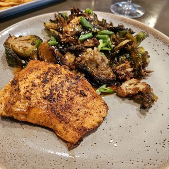 Kitchen 1883 - Cauli-Sprouts app with salmon added. Delish. - New American Near Me - Union, Kentucky