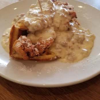 Spoons Cafe - Chicken and waffle with gravy - New American Near Me - Baltimore, Maryland Spoons Cafe - Chicken and waffle with gravy - New American Near Me - Baltimore, Maryland