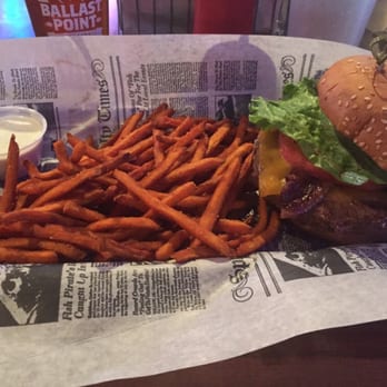 Burger Moe's - Axtell burger with sweet potato fries. - Burgers Near Me - Saint Paul, Minnesota Burger Moe's - Axtell burger with sweet potato fries. - Burgers Near Me - Saint Paul, Minnesota