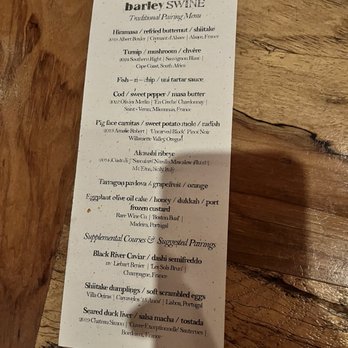 Barley Swine - Traditional wine pairing menu - New American Near Me - Austin, Texas