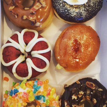 Donut Guys - Maple bacon, smores, red velvet, creme brulee, fruity pebbles, and turtle - Donuts Near Me - Houston, Texas