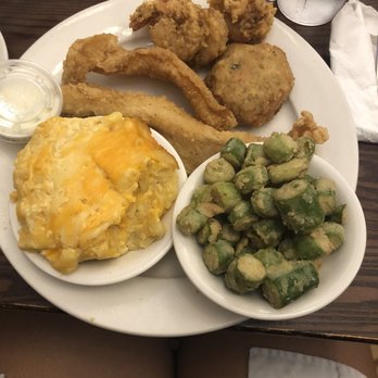 Amy Ruth's - Seafood platter with okra and mac and cheese - Southern Near Me - New York, New York
