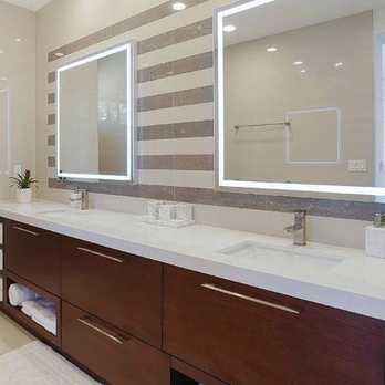 Stone Concepts - a modern bathroom with double sinks - Kitchen & Bath Near Me - Honolulu, Hawaii Stone Concepts - a modern bathroom with double sinks - Kitchen & Bath Near Me - Honolulu, Hawaii