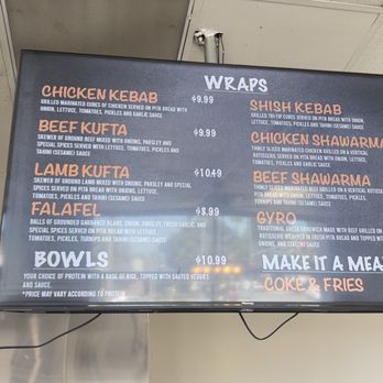 Elias Pita - Menu: Wraps - Mediterranean Near Me - Riverside, California
