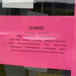 Mountainside Cones - Flurries menu