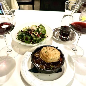 Chez Bacchus - Wagyu Beef Cheek Pot Pie and Autumn Salad - delicious - New American Near Me - Long Beach, California Chez Bacchus - Wagyu Beef Cheek Pot Pie and Autumn Salad - delicious - New American Near Me - Long Beach, California