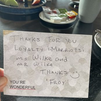 Marriott Cancun Resort - A thank you note from Froy. He is an exceptional waiter! - Hotels Near Me - Cancún, ROO Marriott Cancun Resort - A thank you note from Froy. He is an exceptional waiter! - Hotels Near Me - Cancún, ROO
