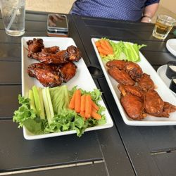 Teriyaki and buffalo chicken wings