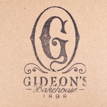 Gideon's Bakehouse - Hand stamped logo on their take home boxes - Bakeries Near Me - Orlando, Florida