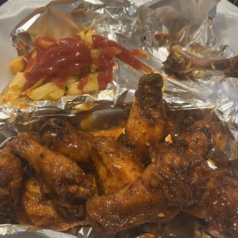 Nu flavors - Hot lemon pepper wings and fries. - Chicken Wings Near Me - Jacksonville, Florida