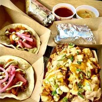 Sister - Kimchi tots (off the chain), cauliflower tacos (Amazing!) and a breakfast burrito. So good! - Bars Near Me - Albuquerque, New Mexico