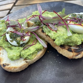 Lost Parrot Cafe - Avocado toast with chimichurri sauce and 6 mins egg - Breakfast & Brunch Near Me - South Pasadena, California