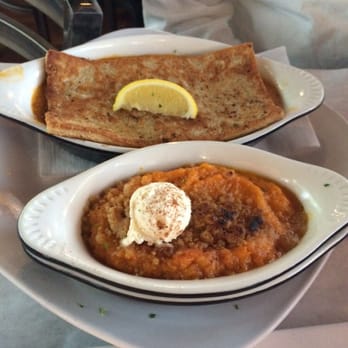 Half Shell Oyster House - Seafood pot pie with Sweet Potato Creme Brulee - Cajun/Creole Near Me - Mobile, Alabama