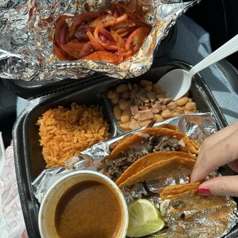 Birrieria El Compadre - To go Birria compadre plate with fajita - Food Trucks Near Me - Pearland, Texas