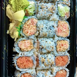 Philadelphia roll, spicy crabmeat roll, spicy tuna roll that's 3 rolls ... 18 pieces for $12.50 lunch special with soup or salad Philadelphia roll, spicy crabmeat roll, spicy tuna roll that's 3 rolls ... 18 pieces for $12.50 lunch special with soup or salad