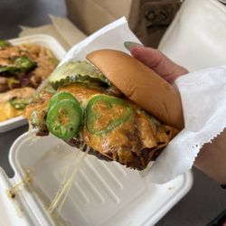 Another view of signature burger. Look at that cheese