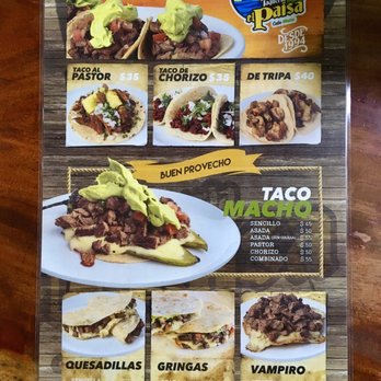 Taquería El Paisa - Menu 2 - Tacos Near Me - La Paz, BCS