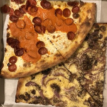 Bellucci Pizza - Pepperoni vodka slice and veggie slice - Pizza Near Me - Astoria, New York Bellucci Pizza - Pepperoni vodka slice and veggie slice - Pizza Near Me - Astoria, New York