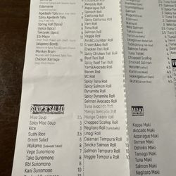 Samurai Sushi & Teriyaki - 2024 Menu.