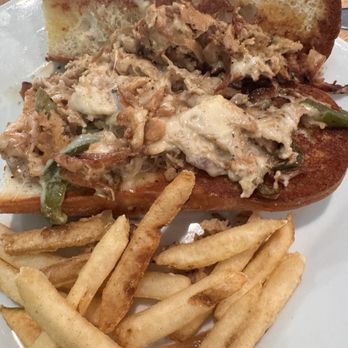 Grunow's Kitchen - Chicken Philly with Fries - New American Near Me - Yorktown, Virginia Grunow's Kitchen - Chicken Philly with Fries - New American Near Me - Yorktown, Virginia
