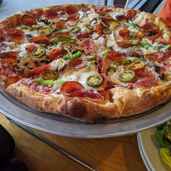 Savage Pizza - Large no-brainer pizza with jalapenos - Pizza Near Me - Atlanta, Georgia