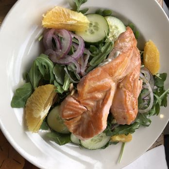 Scallions - Salmon salad - New American Near Me - Saratoga Springs, New York Scallions - Salmon salad - New American Near Me - Saratoga Springs, New York