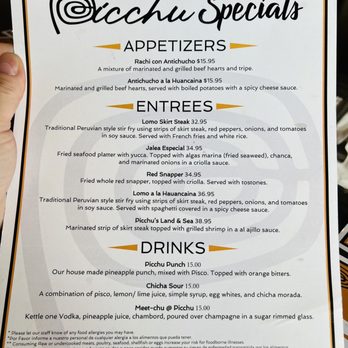 Picchu - Specials menu - Peruvian Near Me - Selden, New York Picchu - Specials menu - Peruvian Near Me - Selden, New York
