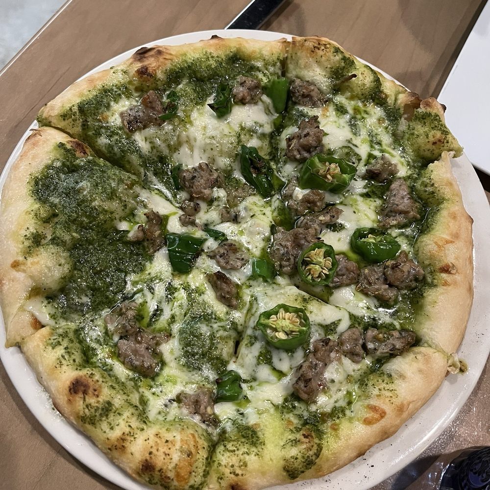 Pesto and Sausage Pizza Pesto and Sausage Pizza