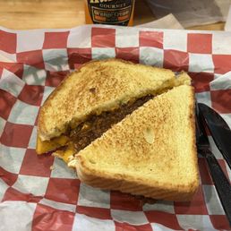 Sloppy Jane(Joes), on grilled cheese with Bacon
