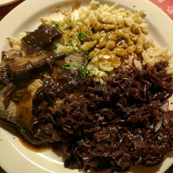 Royal Bavaria - Sauerbraten, spaetzel and red cabbage. I could eat this multiple times a week. - German Near Me - Moore, Oklahoma Royal Bavaria - Sauerbraten, spaetzel and red cabbage. I could eat this multiple times a week. - German Near Me - Moore, Oklahoma