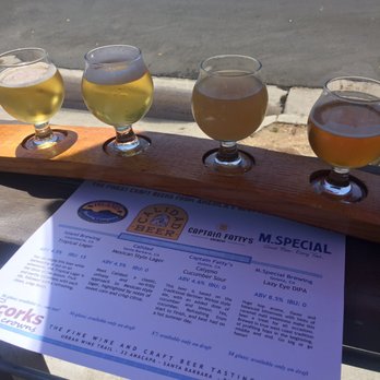 Corks n' Crowns - beer flight - Wine Bars Near Me - Santa Barbara, California Corks n' Crowns - beer flight - Wine Bars Near Me - Santa Barbara, California