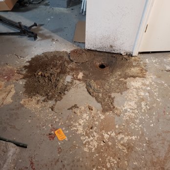 Roto-Rooter Plumbing & Water Cleanup - Here is the mess they left for us that was "our responsibility."  Notice the white drywall in the background - Plumbing Near Me - Cincinnati, Ohio
