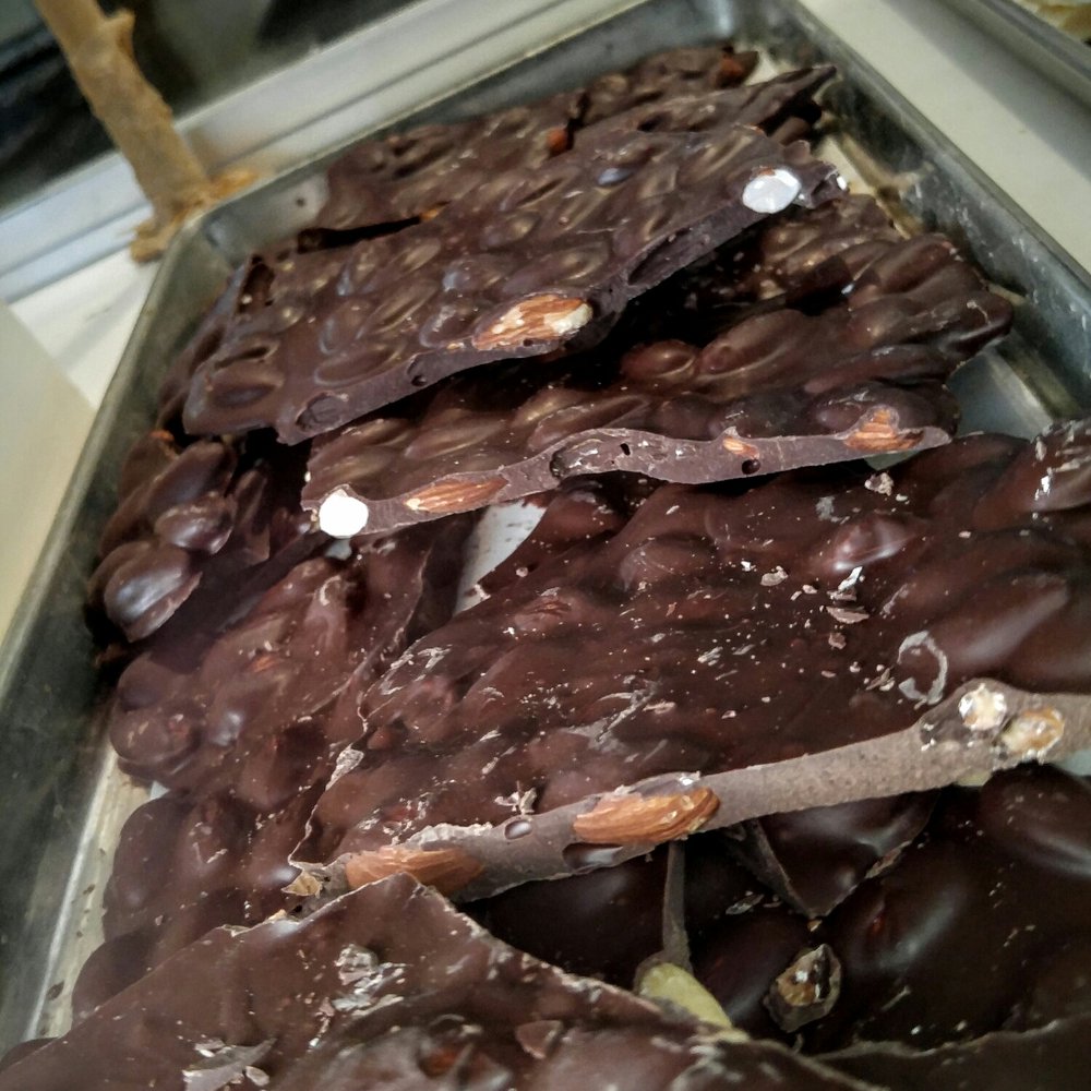Dan's Homemade Candies - Dark chocolate almond bark, my favorite. - Candy Stores Near Me - Joliet, Illinois