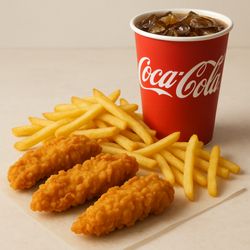 Idyllwild Grill - A classic favorite! Three crispy, golden-fried chicken strips. Grab some BBQ sauce or salsa. Add fries to make it a full meal