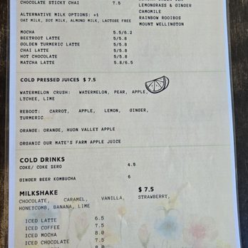 Lansdowne Cafe - Their menu, flip side - Cafes Near Me - West Hobart, TAS