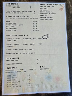 Menu photo 2 Lansdowne Cafe West Hobart, TAS