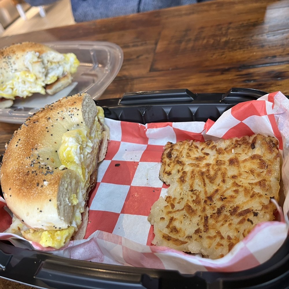 Nozzo Pazzo - Bagel sandwich & hashbrown - Delis Near Me - Vienna, Virginia Nozzo Pazzo - Bagel sandwich & hashbrown - Delis Near Me - Vienna, Virginia