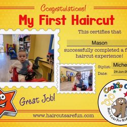 Cookie Cutters Haircuts for Kids - Babies first haircut certificate