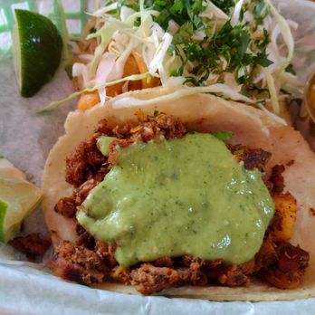 Tacubaya - Al pastor with avocado sauce and battered fish taco - Mexican Near Me - Berkeley, California