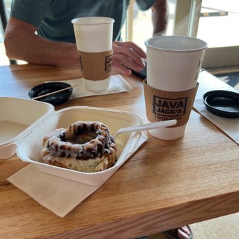 Java Jack’s Coffee House - Delicious cinnamon roll and a hot Americano! - Coffee & Tea Near Me - Lufkin, Texas