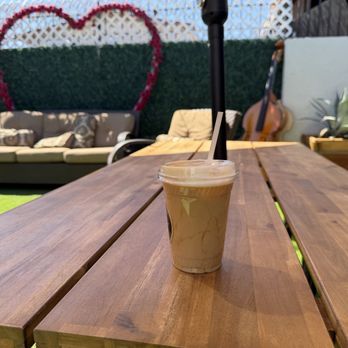 Casa De Agave - Caramel Macchiato enjoyed in the patio area. - Coffee & Tea Near Me - Downey, California
