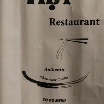 Viet Restaurant - Take out menu front, with name, address, and phone number. December 2022 - Vietnamese Near Me - El Paso, Texas