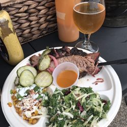 Mattson Barbecue - 1 Meat 2 Side plate - Brisket, street corn, coleslaw. @FibonacciBrewing