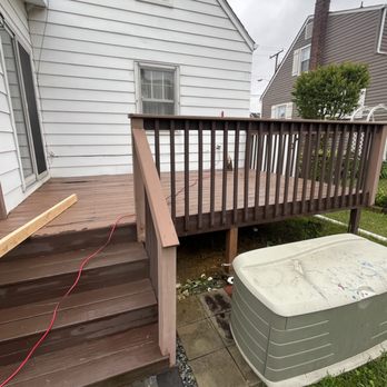 Everyday Home Improvements - Deck remodel before and after we stripped off the pressure-treated wood and converted to new tricks and vinyl rails - General Contractors Near Me Everyday Home Improvements - Deck remodel before and after we stripped off the pressure-treated wood and converted to new tricks and vinyl rails - General Contractors Near Me