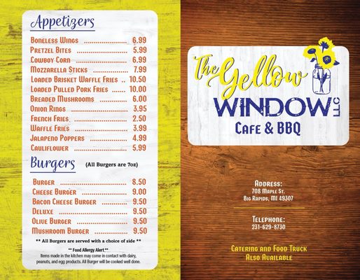 Menu photo 1 The Yellow Window Cafe & BBQ Big Rapids, MI Menu photo 1 The Yellow Window Cafe & BBQ Big Rapids, MI